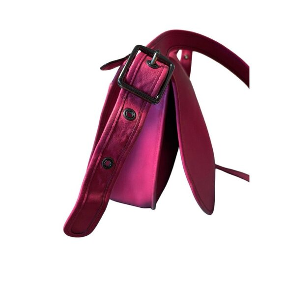 COACH Raspberry Pink Glove-tanned Leather Saddle Bag, Limited Edition Crossbody - Picture 4 of 10